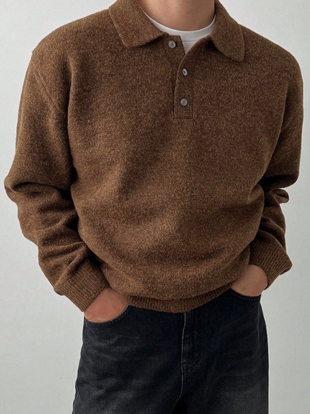 Brown Casual Men's Casual Sweater